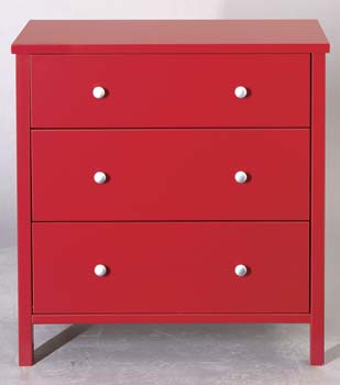 Furniture123 Stockden 3 Drawer Chest in Dark Red