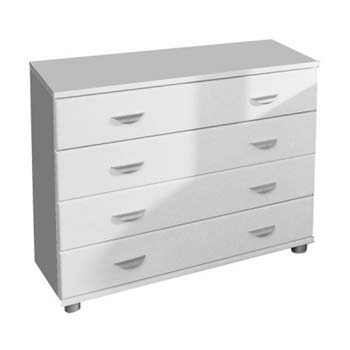 Furniture123 Stompa Combo Kids White 4 Drawer Chest