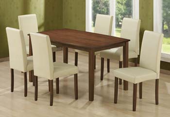 Furniture123 Strata Dining Set in Walnut