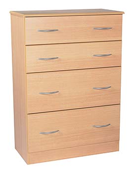 Furniture123 Stratford Deep 4 Drawer Chest in Beech