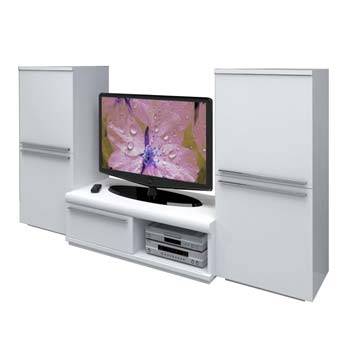 Sylvie High Gloss White Entertainment Storage Unit