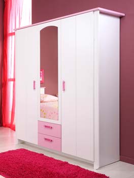 Tia Kids 3 Door Mirrored Wardrobe