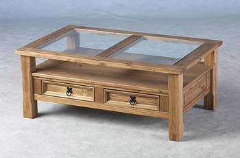 Toledo Pine Glass Coffee Table