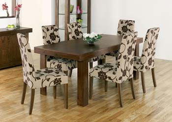 Tomoko Walnut Extending Dining Set with Tall