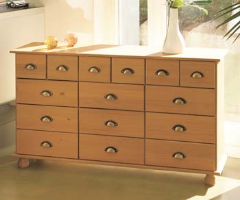 Tucker Pine 9+6 Drawer Chest