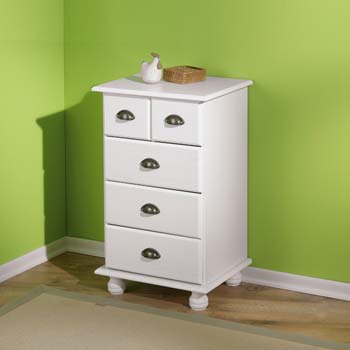 Tucker Solid Pine White Pine 3+2 Drawer Chest