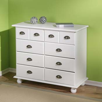 Furniture123 Tucker White Pine 6 4 Drawer Chest