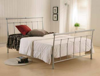 Walker Metal Bedstead in Silver - FREE NEXT DAY