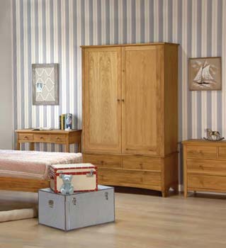 Furniture123 Yale Oak 2 Door 3 Drawer Wardrobe