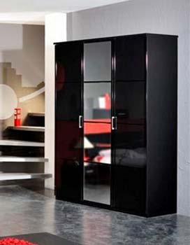 Zan 3 Door Wardrobe in Black - WHILE STOCKS LAST!