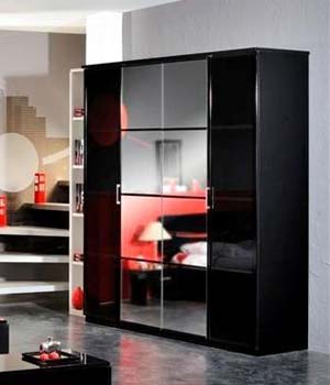 Zan 4 Door Wardrobe in Black - WHILE STOCKS LAST!