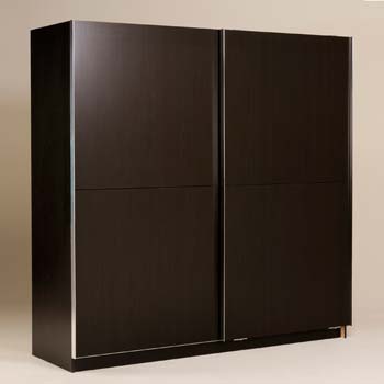 Furniture123 Zenza Sliding 2 Door 4 Shelf Wardrobe in Wenge