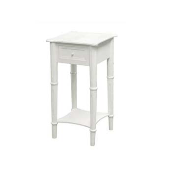 Furniture123 Zurich White 1 Drawer Bedside Cabinet