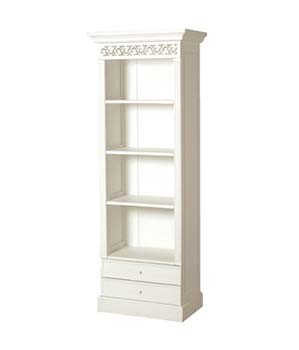 Zurich White Narrow Bookcase