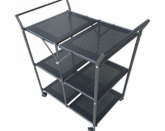 FurnitureR 3 Tier Storage Garden Patio Kitchen Trolley Cart, Hostess Serving Trolley, Dining Car Cart