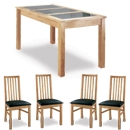 Atlantis Oak 4 Slatted Back Chair Dining Room Set