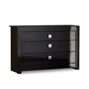 FurnitureToday Bari High Gloss Black 3 Drawer Chest