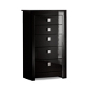 Bari High Gloss Black Tallboy Chest