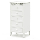 Belgravia White 5 Drawer Chest Tallboy 