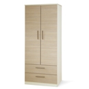 Cappuccino Cream 2 Drawer Double Wardrobe