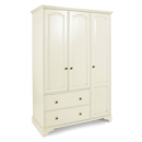 FurnitureToday Chateau Cream Triple Gents Wardrobe