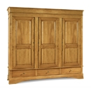 FurnitureToday Chateau Oak Triple Wardrobe