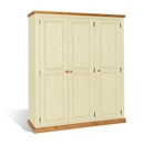 FurnitureToday Chunky Pine Ivory Triple Wardrobe