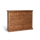 Chunky Pine Mocha 9 Drawer Chest