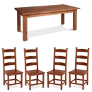 FurnitureToday Chunky Pine Mocha Dining Set