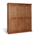 FurnitureToday Chunky Pine Mocha Triple Wardrobe