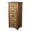 Chunky Plank Pine 5 Drawer Wellington Chest