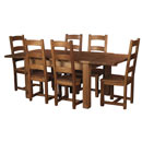 Chunky Plank Pine 5ft extending dining set