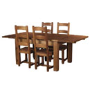 Chunky Plank Pine extending dining set