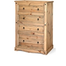 FurnitureToday Corona Pine 4 Drawer Chest