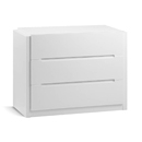 FurnitureToday Dakota High Gloss White 3 Drawer Chest