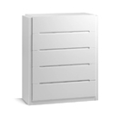 FurnitureToday Dakota High Gloss White 5 Drawer Chest