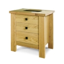 Denver Oak 3 Drawer Bedside Table