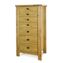 Denver Oak 7 Drawer Tall Chest of Drawers