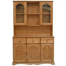 Devon Pine 3 drawer glazed top dresser