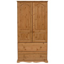 FurnitureToday Devon Pine double wardrobe with deep drawers