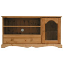 Devon Pine glass door 1 drawer entertainment unit