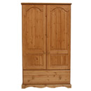 Devon Pine midi wardrobe with drawer