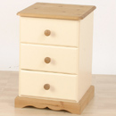 Devon pine painted 3 drawer bedside