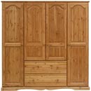 Devon Pine quad wardrobe with 2 drawers