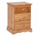 Devon Pine small 3 drawer bedside