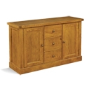 Distressed Oak 3 Drawer Sideboard