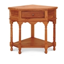 Island Solid Teak 1 Drawer Corner Table 