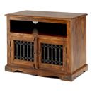 Jali capsule dark square Indian TV-Video cabinet