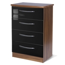 Knightsbridge Black 4 Drawer Midi Chest