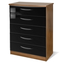 FurnitureToday Knightsbridge Black 5 Drawer Chest